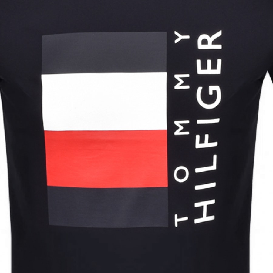 Alternative Image for ProductTommy Hilfiger Stripe Box Logo T Shirt Navy3